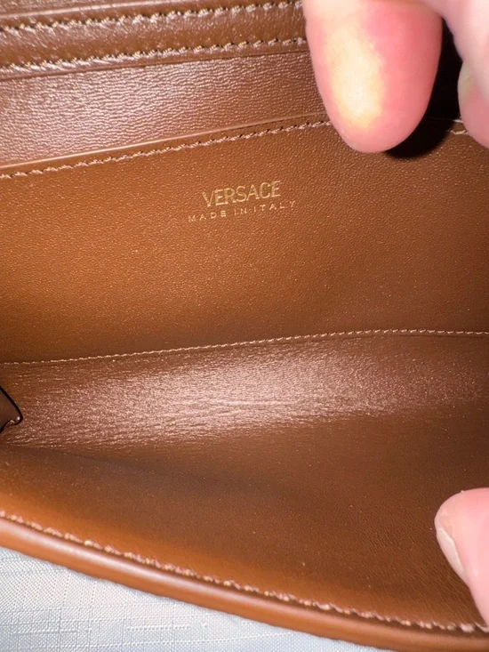 Versace Medusa '95 Leopard Wallet on gold chain 7" L x 1" W x 4" H. - Picture 11 of 14